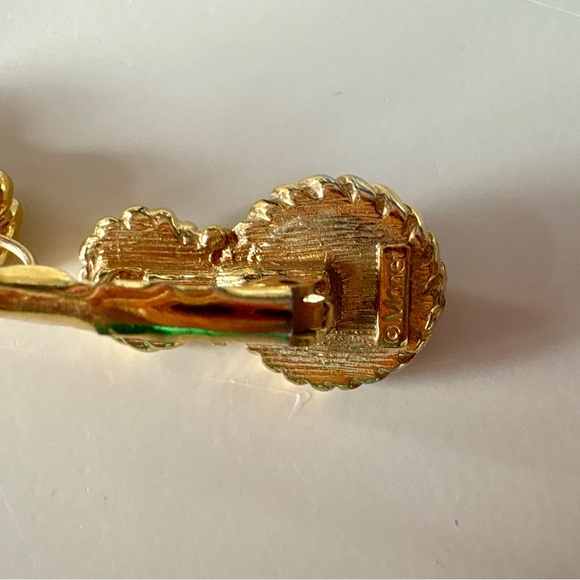 Monet Elegant Gold and Blue Earrings - Picture 4 of 5